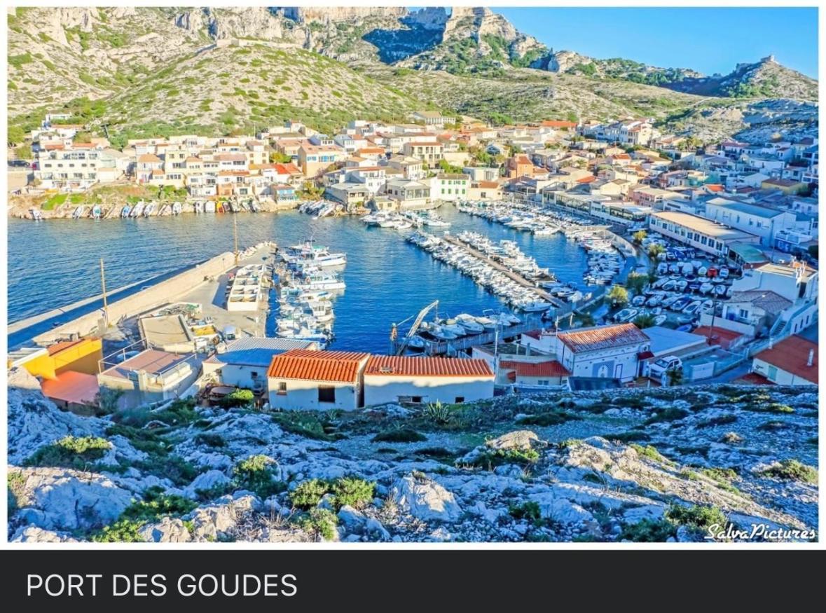 Au Coeur Du Parc National Du Massif Des Calanques, La Flibuste Des Goudes, Maison 2 Chambres, Climatisee, Jardins, Solarium, Proche Plage, Large Vue Mer Marseille Eksteriør bilde